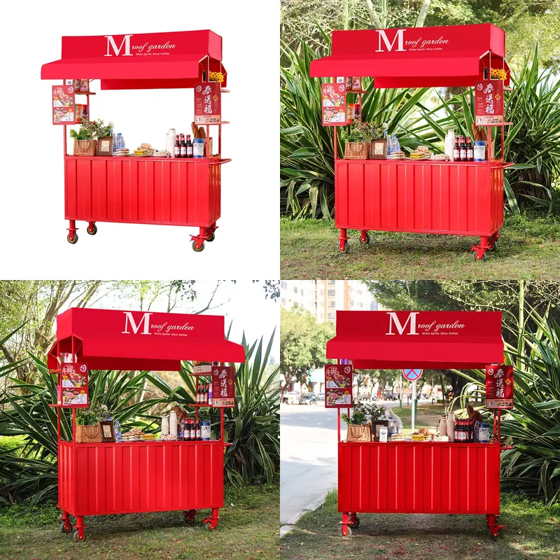 Snacks Food Stall - Wrought Iron Food Cart Outdoor Snack