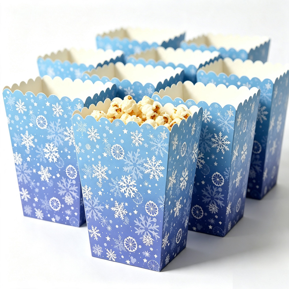 10-50pcs Snowflake Popcorn Box - đánh giá và giá Food Like Snacks