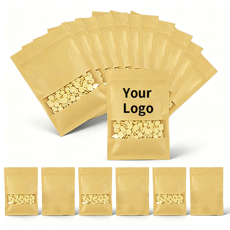 Flat Bottom Kraft Paper Ziploc - đánh giá và giá Food Snacks Logos
