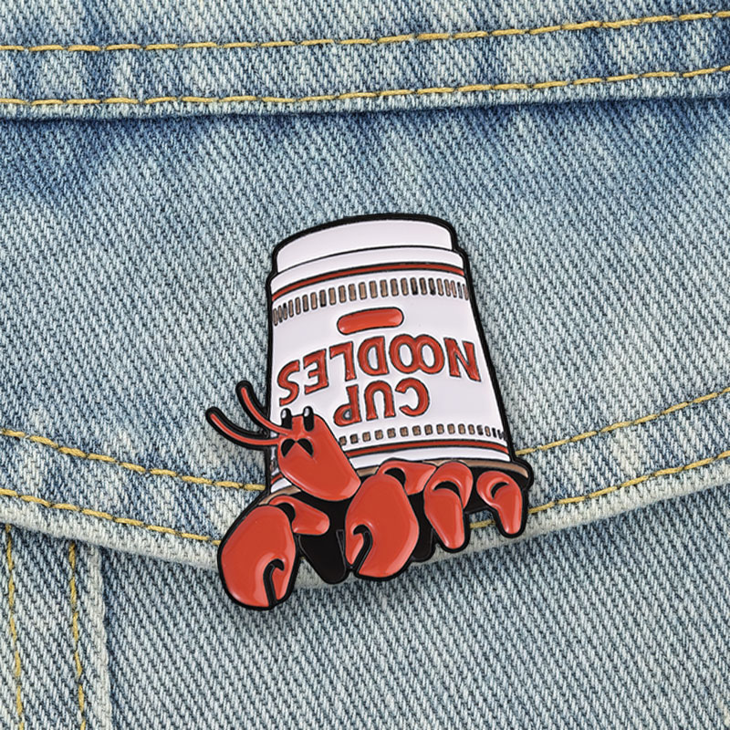 Lobster Cup Noodles Enamel Pin - đánh giá và giá Zinc Food Snacks