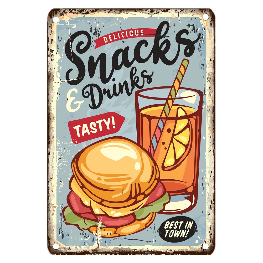 Vintage Food Metal Sign, 12x8  - đánh giá và giá Food Snacks Easy